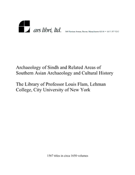 Archaeology of Sindh and Related Areas of Southern Asian Archaeology and Cultural History