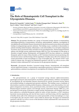 The Role of Hematopoietic Cell Transplant in the Glycoprotein Diseases