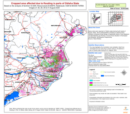 Cropped Area Affected Due to Flooding in Parts of Odisha State FLOOD EVENT ID: 2-FL-2020- Odisha