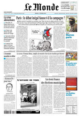 LE MONDE/PAGES&lt;UNE&gt;