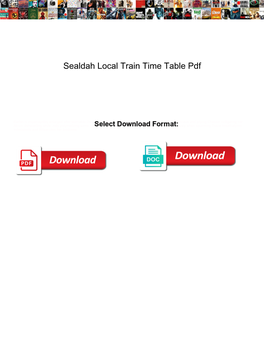 Sealdah Local Train Time Table Pdf