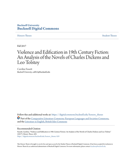 Violence and Edification in 19Th Century Fiction: an Analysis of the Novels of Charles Dickens and Leo Tolstoy