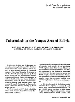 Tuberculosis in the Yungas Area of Bolivia