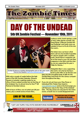 Zombie Times November 2011 FREE to All Zombie Lovers