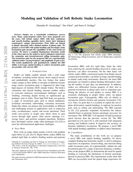 Modeling and Validation of Soft Robotic Snake Locomotion