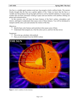 AST-103L Spring 2001: the Sun