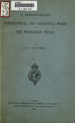 A Bibliography of Topographical and Geological Works on the Phlegr^An Fields