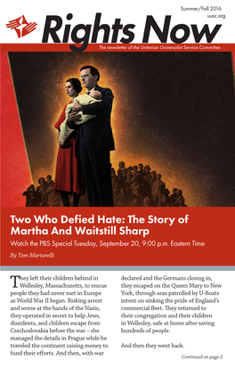 The Story of Martha and Waitstill Sharp Watch the PBS Special Tuesday, September 20, 9:00 P.M