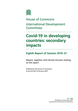 Covid-19 in Developing Countries: Secondary Impacts