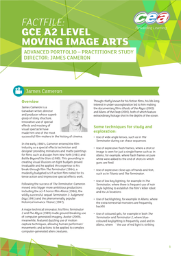 Gce A2 Level Moving Image Arts Advanced Portfolio – Practitioner Study Director: James Cameron