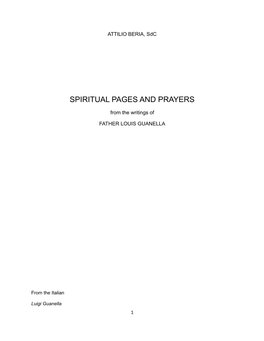 Spiritual Pages and Prayers