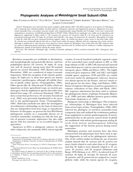 Phylogenetic Analyses of Meloidogyne Small Subunit Rdna