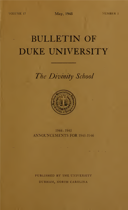 Bulletin of Duke University