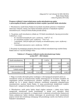 Załącznik Nr 1 Do Uchwały Nr XIX/188/2016 Rady Gminy Rudna Z Dnia 20 Grudnia 2016 Roku