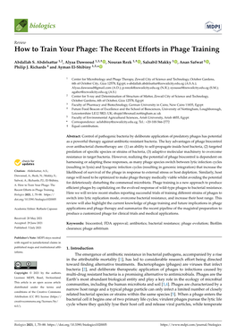 The Recent Efforts in Phage Training