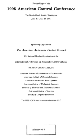 1995 American Control Conference