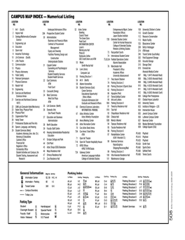 CAMPUS MAP INDEX — Numerical Listing LOCATION LOCATION LOCATION LOCATION LOCATION NO