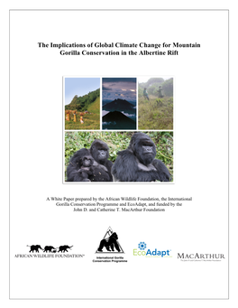 The Implications of Global Climate Change for Mountain Gorilla Conservation in the Albertine Rift