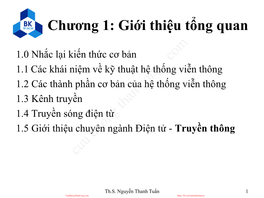 Kỹ Thuật Hệ Thống Viễn Thông,Nguyễn Thanh Tuấn,Dhbkhcm