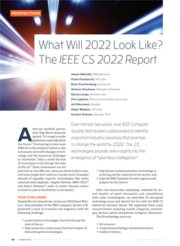 What Will 2022 Look Like? the IEEE CS 2022 Report
