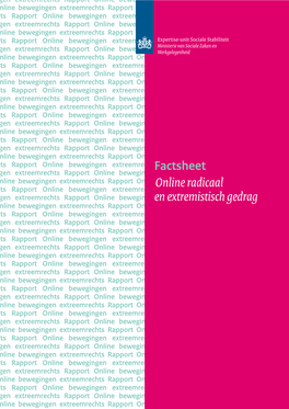 'Factsheet 'Online Radicaal En Extremistisch Gedrag' PDF Document