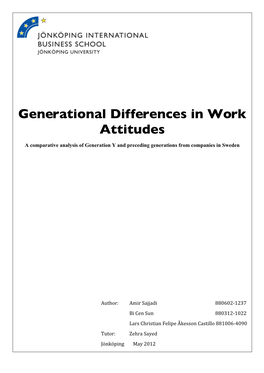 Generational Differences in Work Attitudes