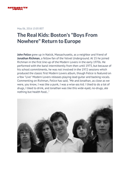 The Real Kids: Boston's 