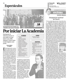 Por Iniciar La Academia