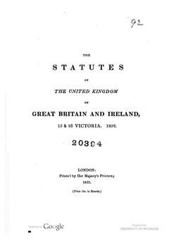 The Statutes of the United Kingdom of Great Britain and Ireland