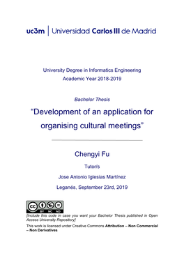 “Development of an Application for Organising Cultural Meetings”