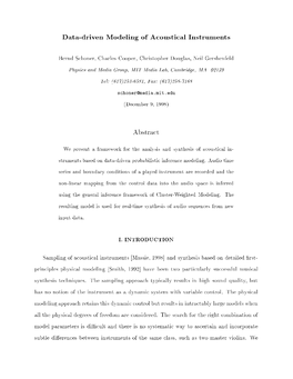 Data-Driven Modeling of Acoustical Instruments