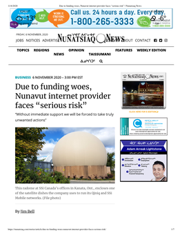 Due to Funding Woes, Nunavut Internet Provider Faces “Serious Risk” | Nunatsiaq News