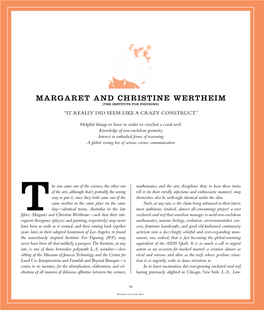 Margaret and Christine Wertheim [The Institute for Figuring] “It Really Did Seem Like a Crazy Construct.”