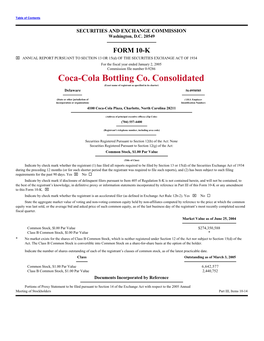 Coca-Cola Bottling Co. Consolidated (Exact Name of Registrant As Specified in Its Charter)