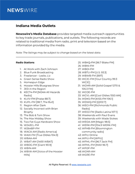 Indiana Media Outlets