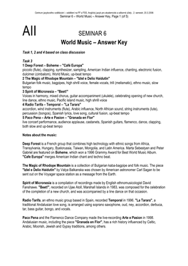 AII SEMINAR 6 World Music – Answer