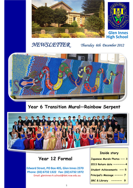 Glen Innes High School Year 6 Transition Mural—Rainbow Serpent Year 12 Formal