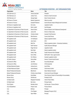 Attendee Roster