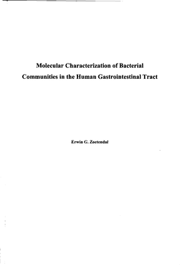 Molecular Characterization of Bacterial Communities in the Human Gastrointestinal Tract'