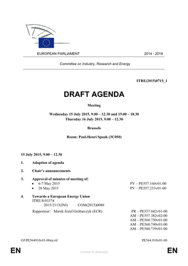 En En Draft Agenda