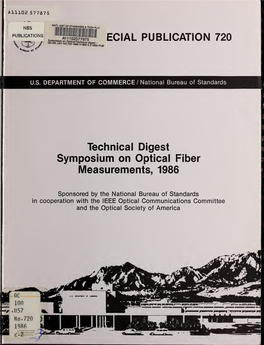 Technical Digest Symposium on Optical Fiber Measurements, 1986