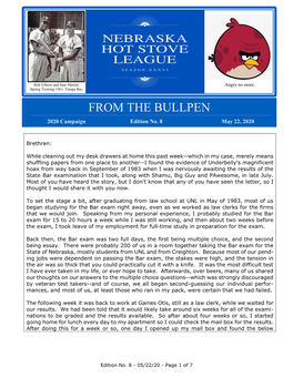 Bullpen/8 5-22-20 (01082140.DOCX;1)