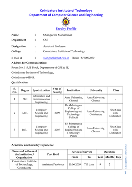 Faculty Profile