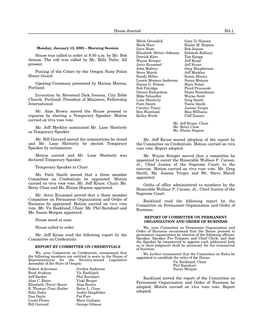 House Journal HJ-1 House Was Called to Order at 8:30 A.M. by Mr. Bob