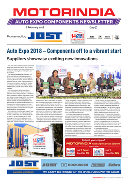 Auto Expo 2018 – Components Off to a Vibrant Start Suppliers Showcase Exciting New Innovations