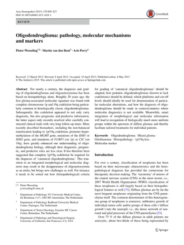 Oligodendroglioma: Pathology, Molecular Mechanisms and Markers