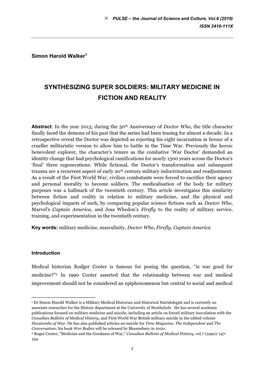 Synthesizing Super Soldiers: Military Medicine in Fiction and Reality