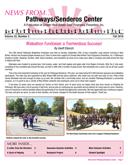 NEWS FROM… Pathways/Senderos Center a Publication of Greater New Britain Teen Pregnancy Prevention, Inc