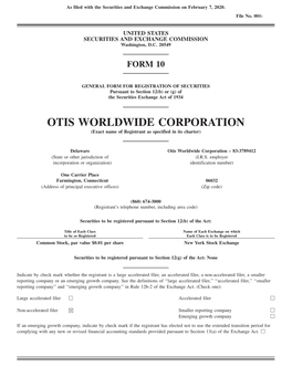 OTIS WORLDWIDE CORPORATION (Exact Name of Registrant As Specified in Its Charter)