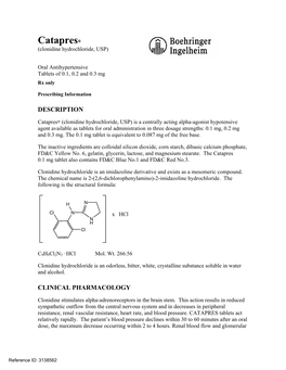 Catapres (Clonidine Hydrochloride)